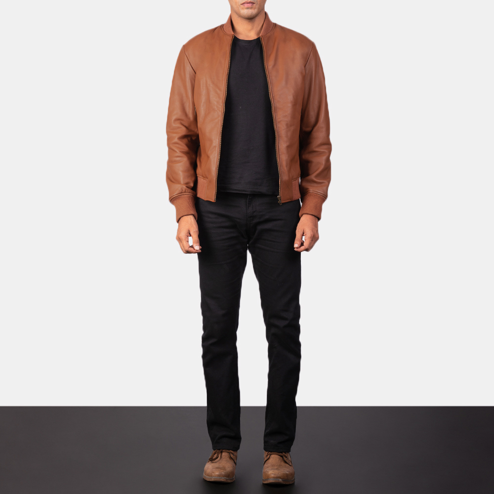 Shane Brown Leather Bomber Jacket